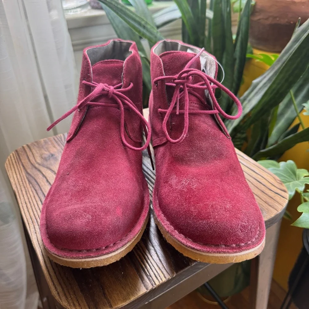 UGG Leighton Mens Burgundy‎ Red Suede Chukka Desert Boots Size 13